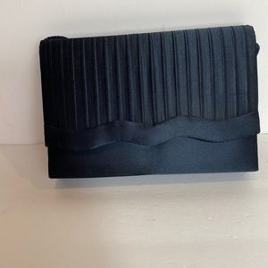 Sasha New York navy satin evening purse.